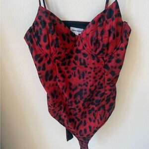 Superdown Scarlet Animal Print Bodysuit
